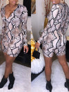 Snake-Print V-Neck Romper
