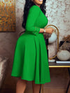 Mock Neck 3/4 Sleeve Dress