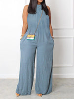 Sleeveless Wide-Leg Jumpsuit