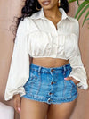 Solid Cropped Shirt