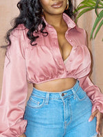 Solid Cropped Shirt