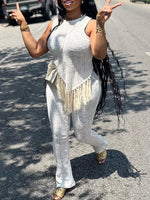 Fringe Tank Top & Pants Set