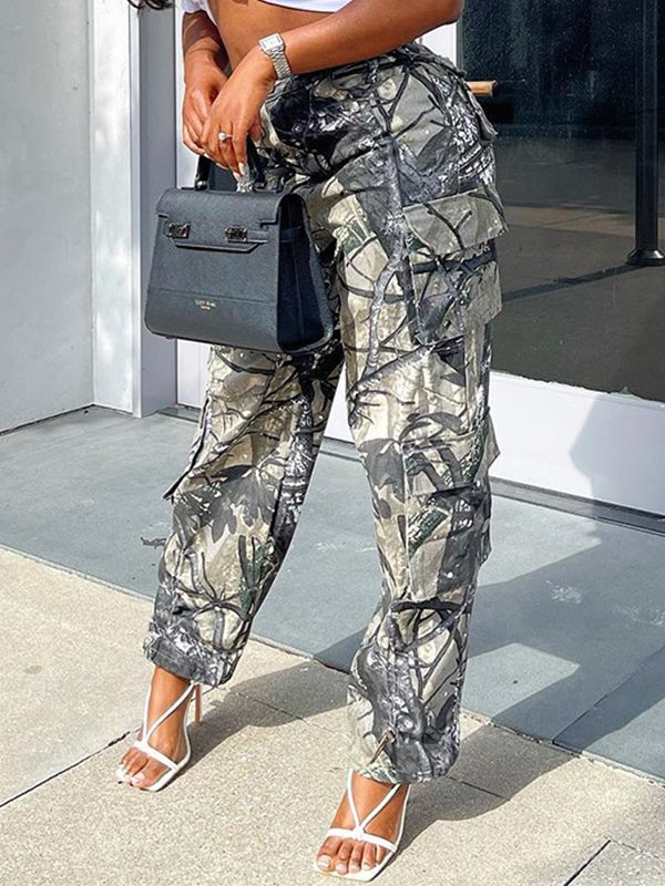 Printed Cargo Pants