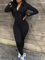 Solid Zip-Front Jumpsuit