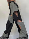 Two-Tone Cutout Pants
