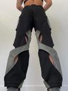 Two-Tone Cutout Pants