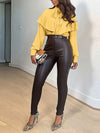 Tied-Neck Ruffle Shirt