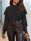Tied-Neck Ruffle Shirt
