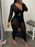 Sheer Cardigan & Pants Set