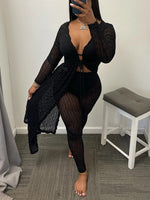 Sheer Cardigan & Pants Set