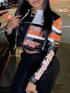 Colorblock Faux-Leather Jacket