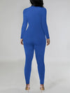 Solid Button-Front Jumpsuit
