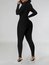Solid Button-Front Jumpsuit