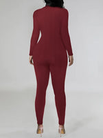 Solid Button-Front Jumpsuit