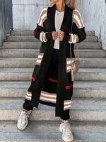 Stripe Open-Front Cardigan