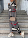 Stripe Open-Front Cardigan