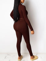 Solid Zip Top & Pants Set