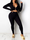 Solid Zip Top & Pants Set