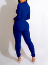 Zip-Front Ruched Jumpsuit
