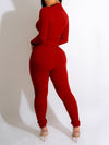 Zip-Front Ruched Jumpsuit
