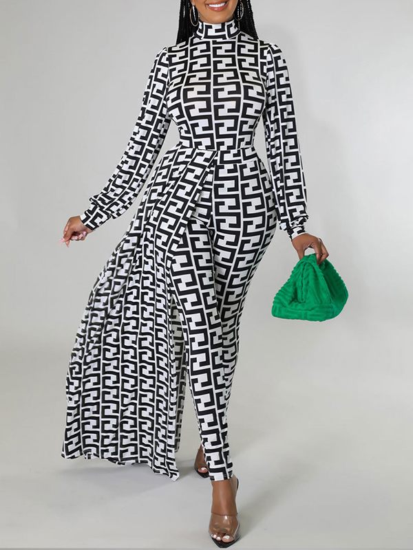 Printed Bodysuit & Pants Set