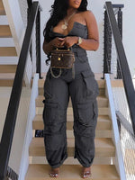 Denim Cargo Jumpsuit