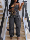 Denim Cargo Jumpsuit