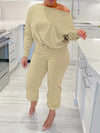 Boat-Neck Sweatshirt & Pants Set
