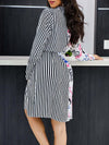 Stripe Combo Printed Shirt Dress