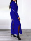 Ripped-Back Slit Hoodie Dress