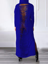 Ripped-Back Slit Hoodie Dress