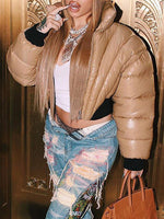 Zip-Front Puffer Coat