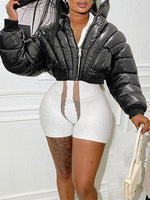 Zip-Front Puffer Coat
