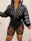 Zip-Front Puffer Coat