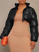 Solid Zip-Front Puffer Coat