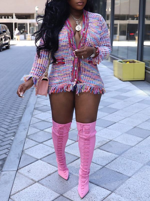 Multicolor Fringe Cardigan