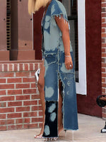 Distressed Denim Duster