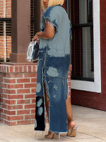 Distressed Denim Duster