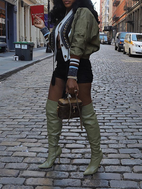 Knit Combo Jacket