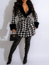 Faux-Fur Houndstooth Jacket