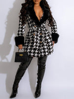 Faux-Fur Houndstooth Jacket