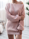 Boat-Neck Knit Dress