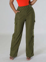 Solid Cargo Pants