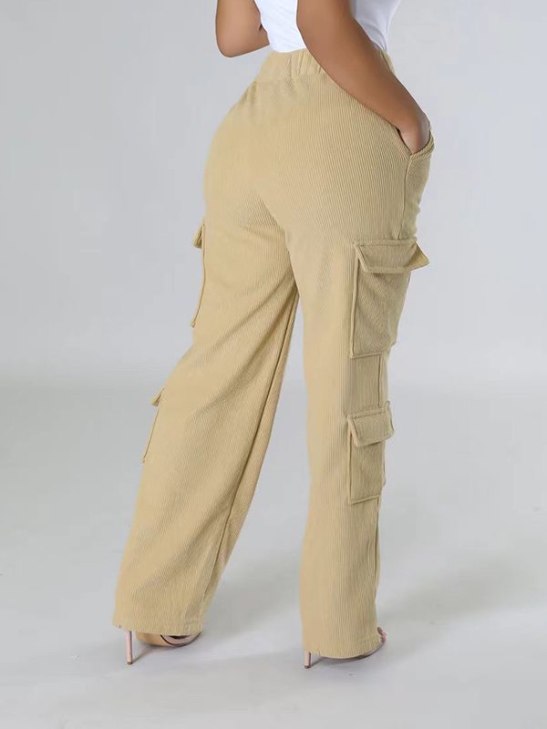 Solid Cargo Pants