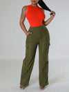 Solid Cargo Pants