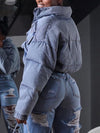 Denim Puffer Coat