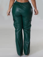 Faux Leather Cargo Pants