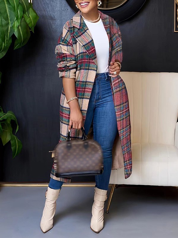 Plaid Combo Overcoat