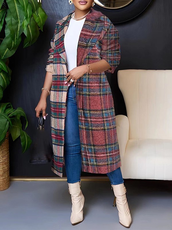 Plaid Combo Overcoat