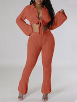 Knit Tied Top & Pants Set